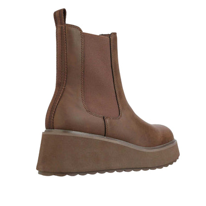 Brown - Back - Rocket Dog Womens-Ladies Heyday Platform Chelsea Boots