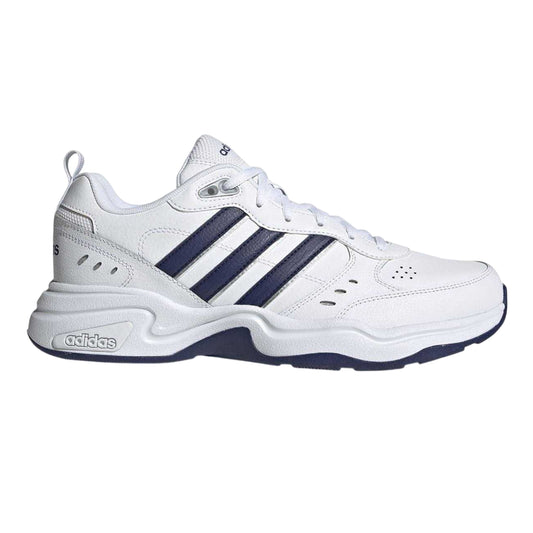 White-Navy-Grey - Front - Adidas Mens Strutter Coated Leather Shoes