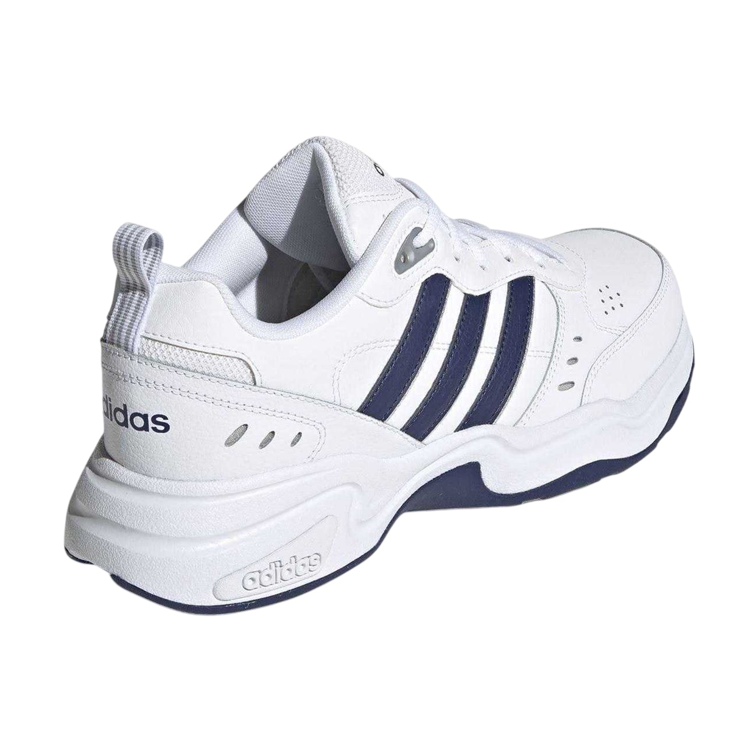 White-Navy-Grey - Back - Adidas Mens Strutter Coated Leather Shoes