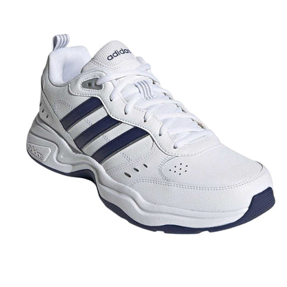 White-Navy-Grey - Pack Shot - Adidas Mens Strutter Coated Leather Shoes