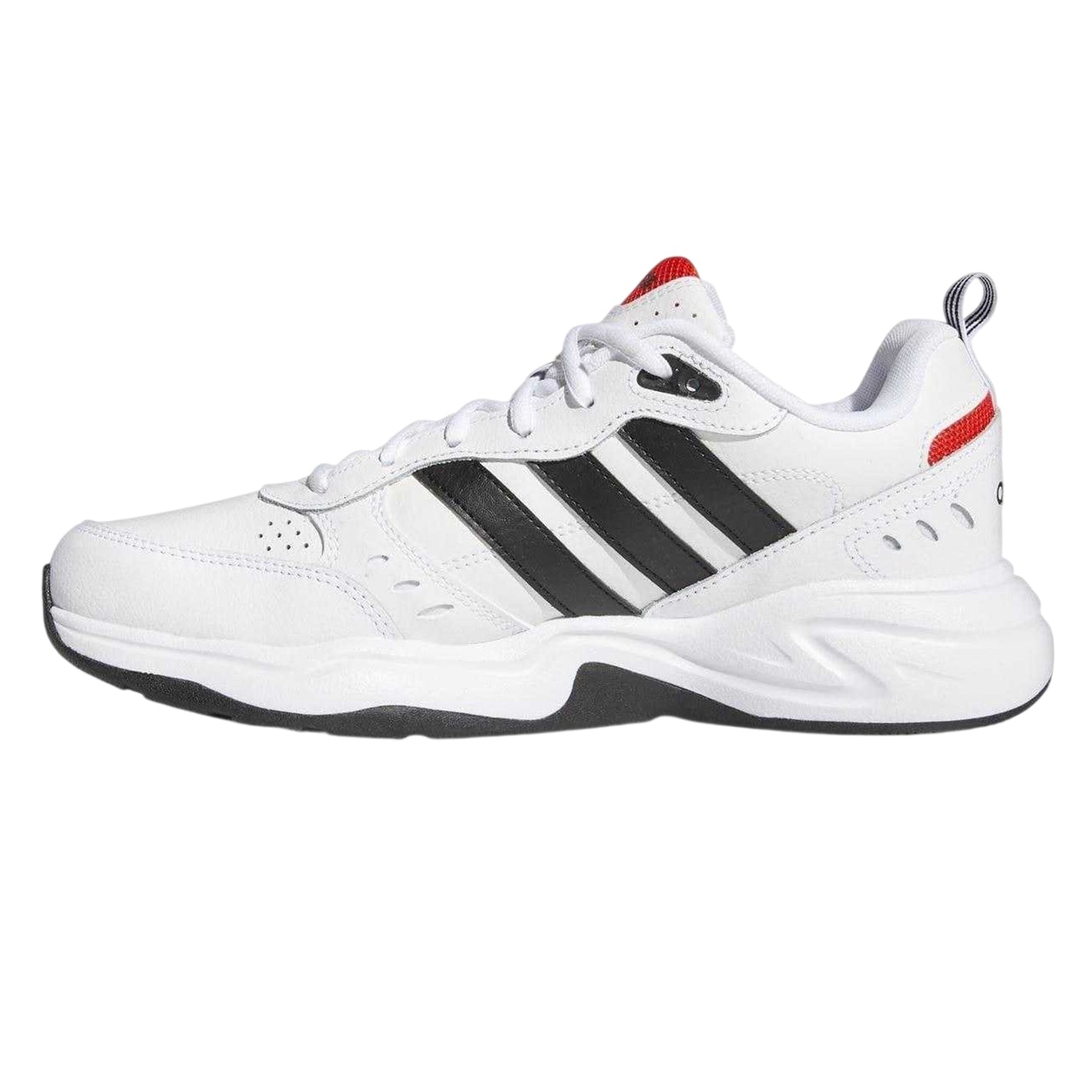 White-Black-Red - Side - Adidas Mens Strutter Coated Leather Shoes