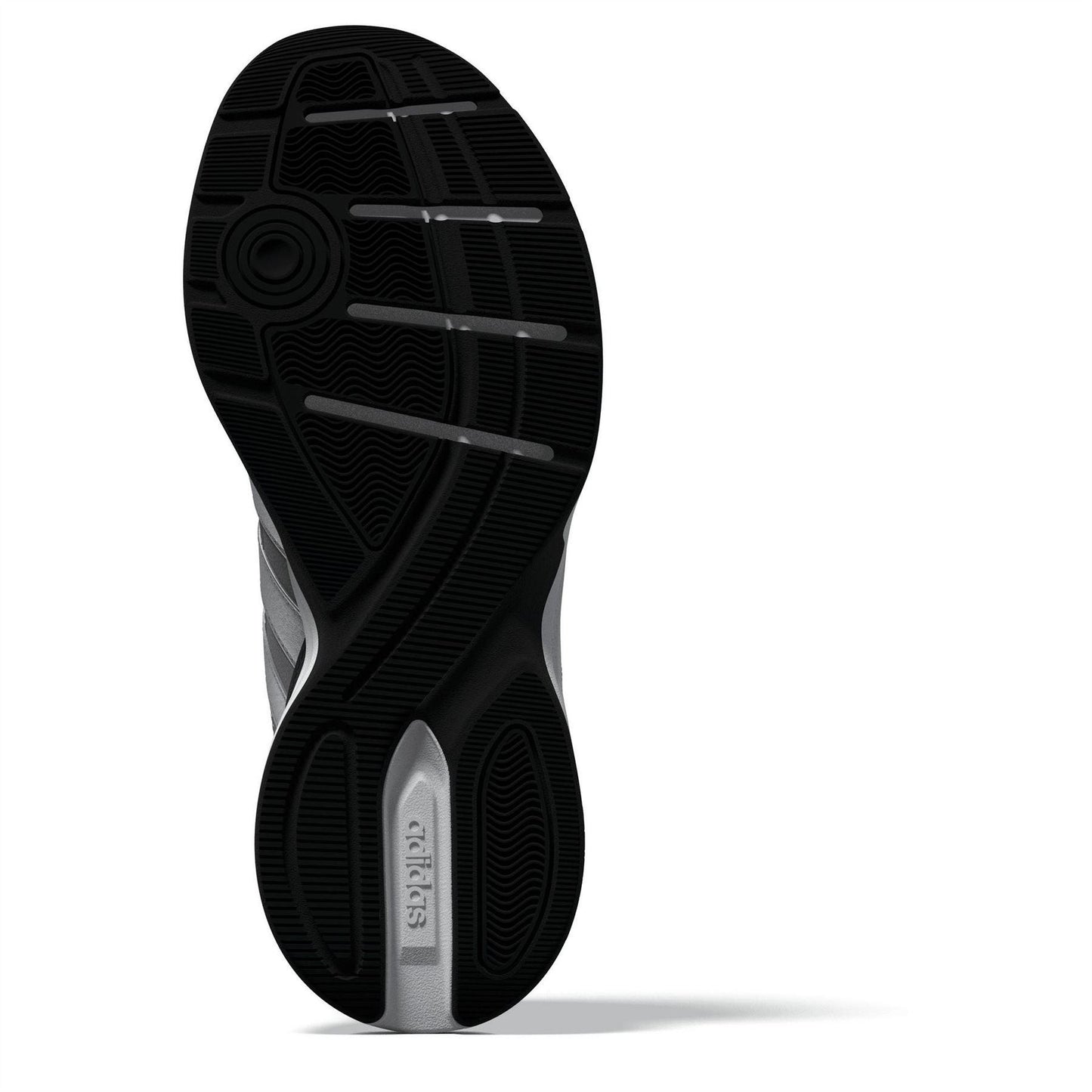 Grey-Silver-Black - Side - Adidas Mens Strutter Coated Leather Shoes