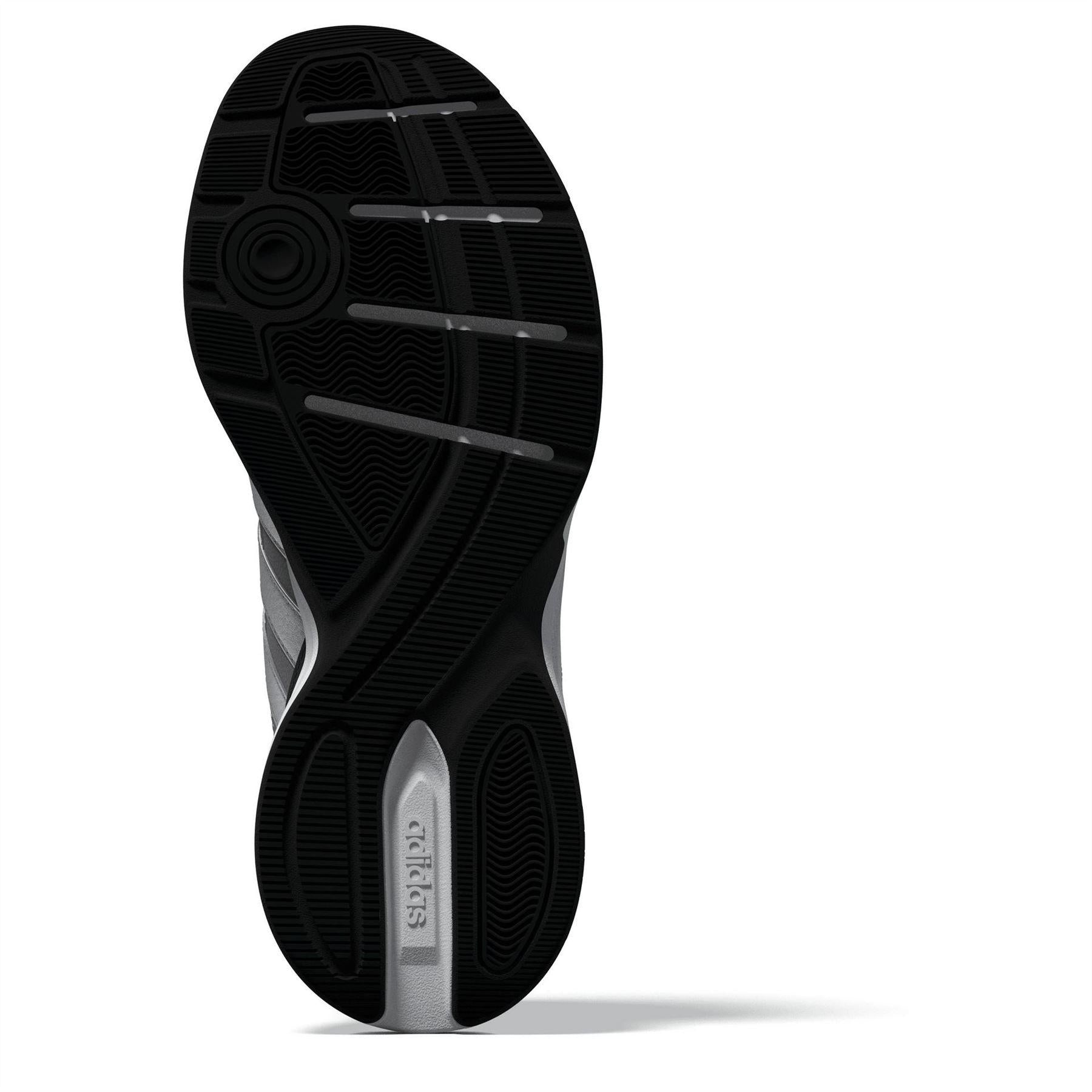 Grey-Silver-Black - Side - Adidas Mens Strutter Coated Leather Shoes