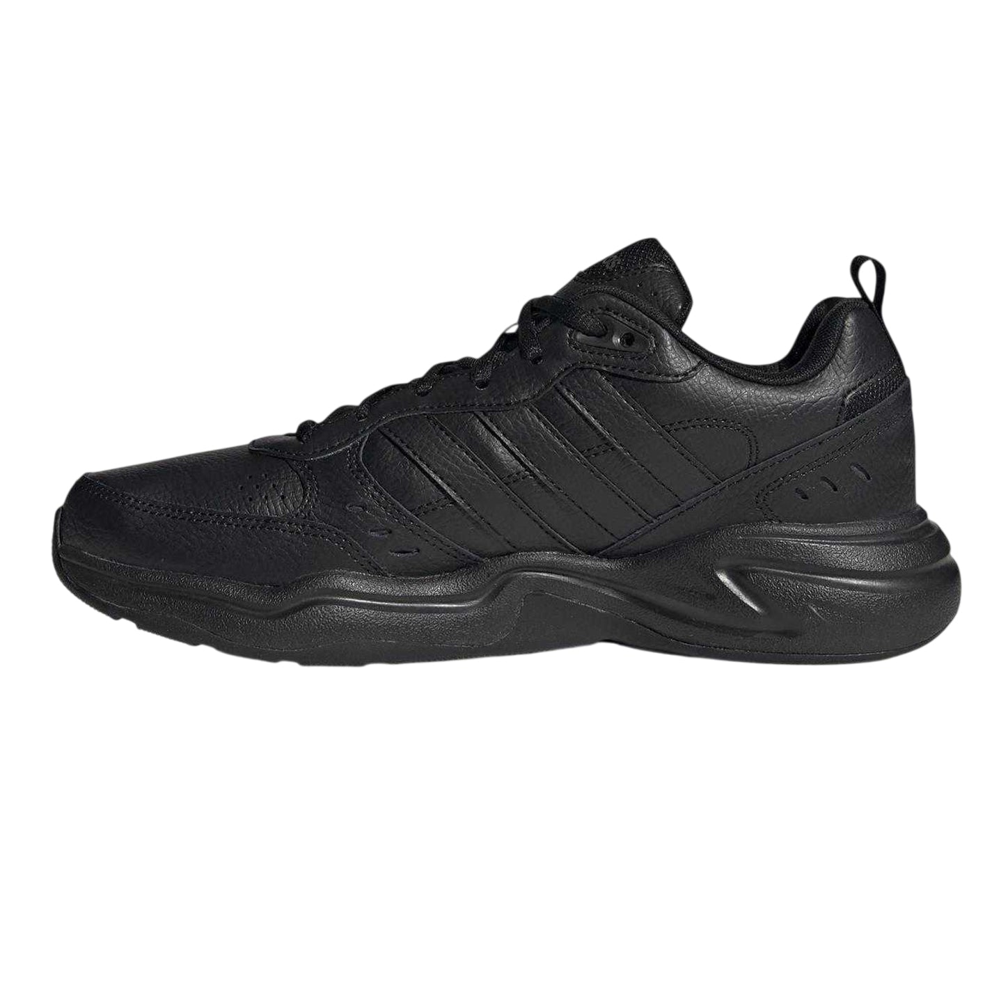 Core Black-Grey - Side - Adidas Mens Strutter Coated Leather Shoes