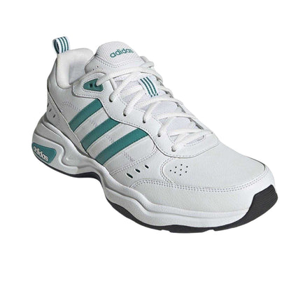 White-Teal - Pack Shot - Adidas Mens Strutter Coated Leather Shoes