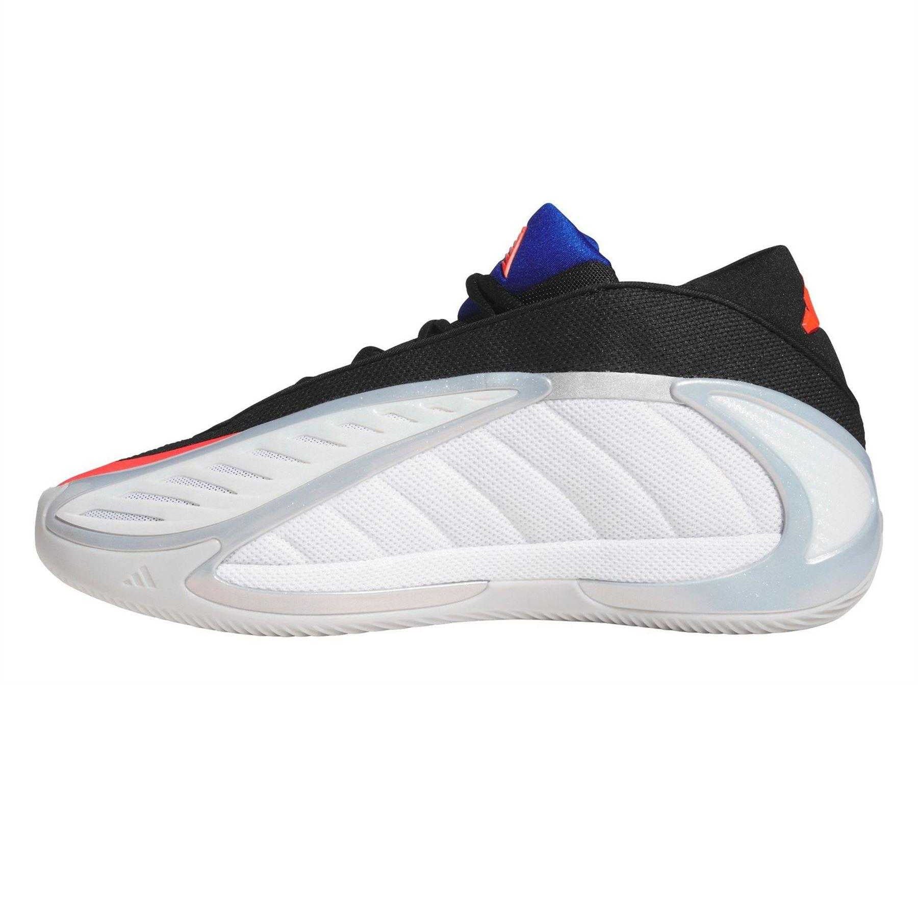White-Red-Metallic - Side - Adidas Mens Anthony Edwards Knitted Basketball Shoes