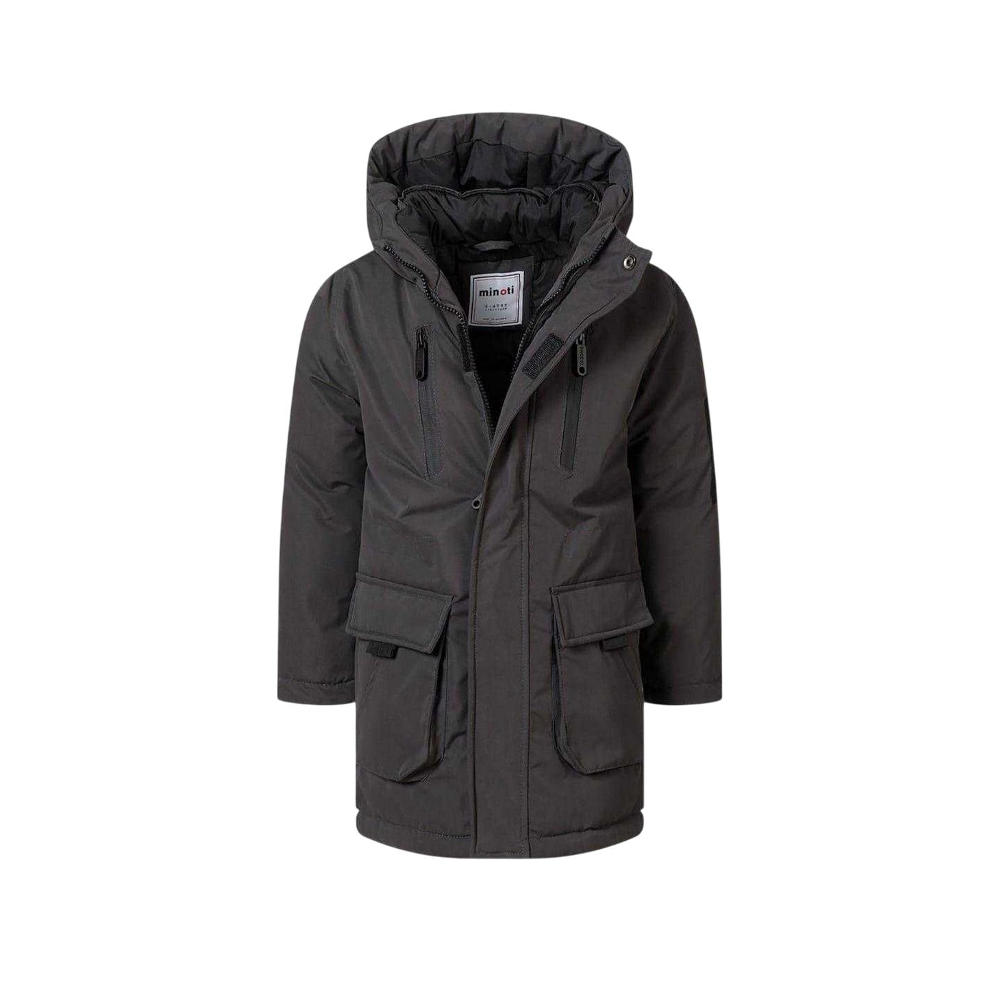 Charcoal - Side - Minoti Childrens-Kids Taslan Utility Jacket