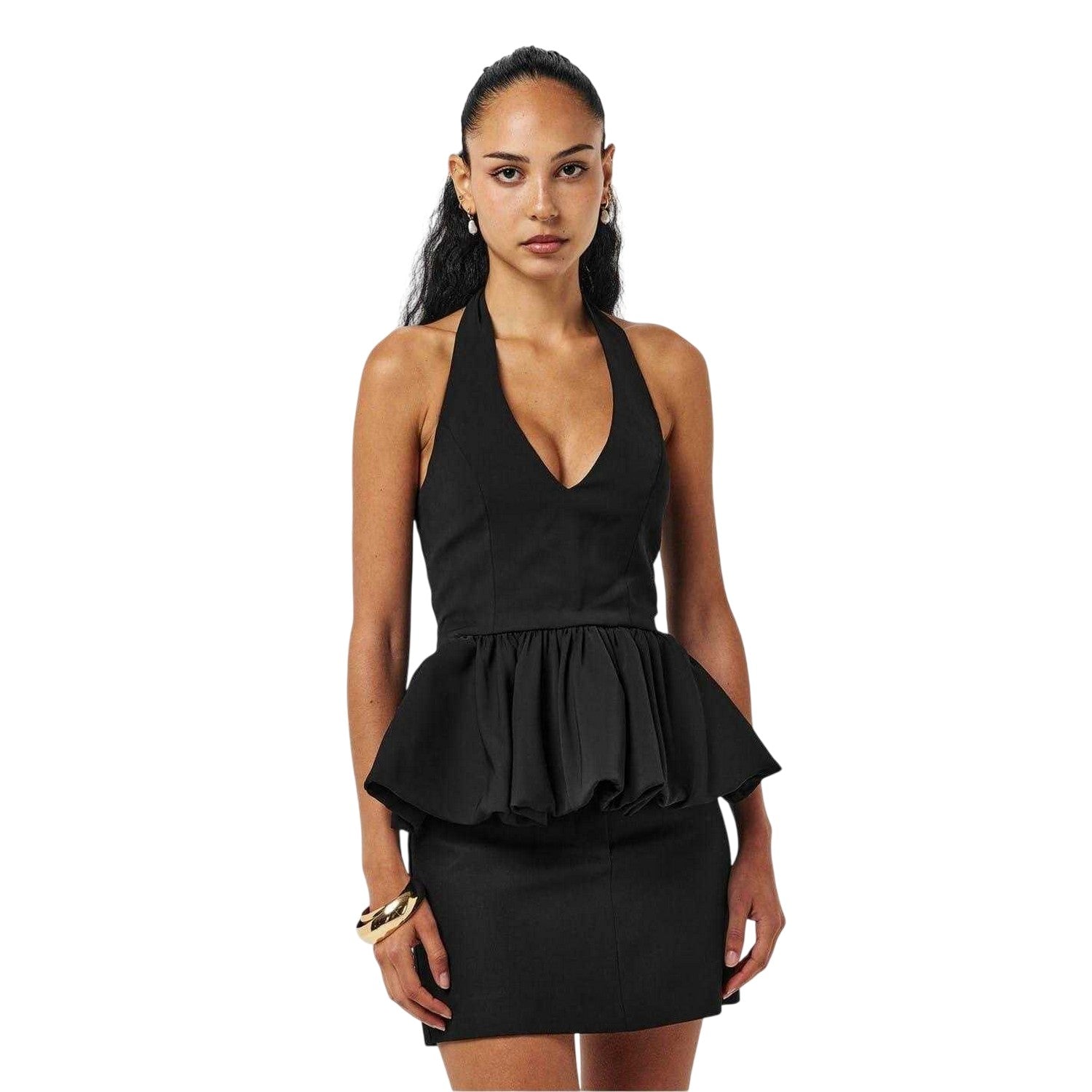 Black - Lifestyle - Odd Muse Womens-Ladies Polka Dot Peplum Top