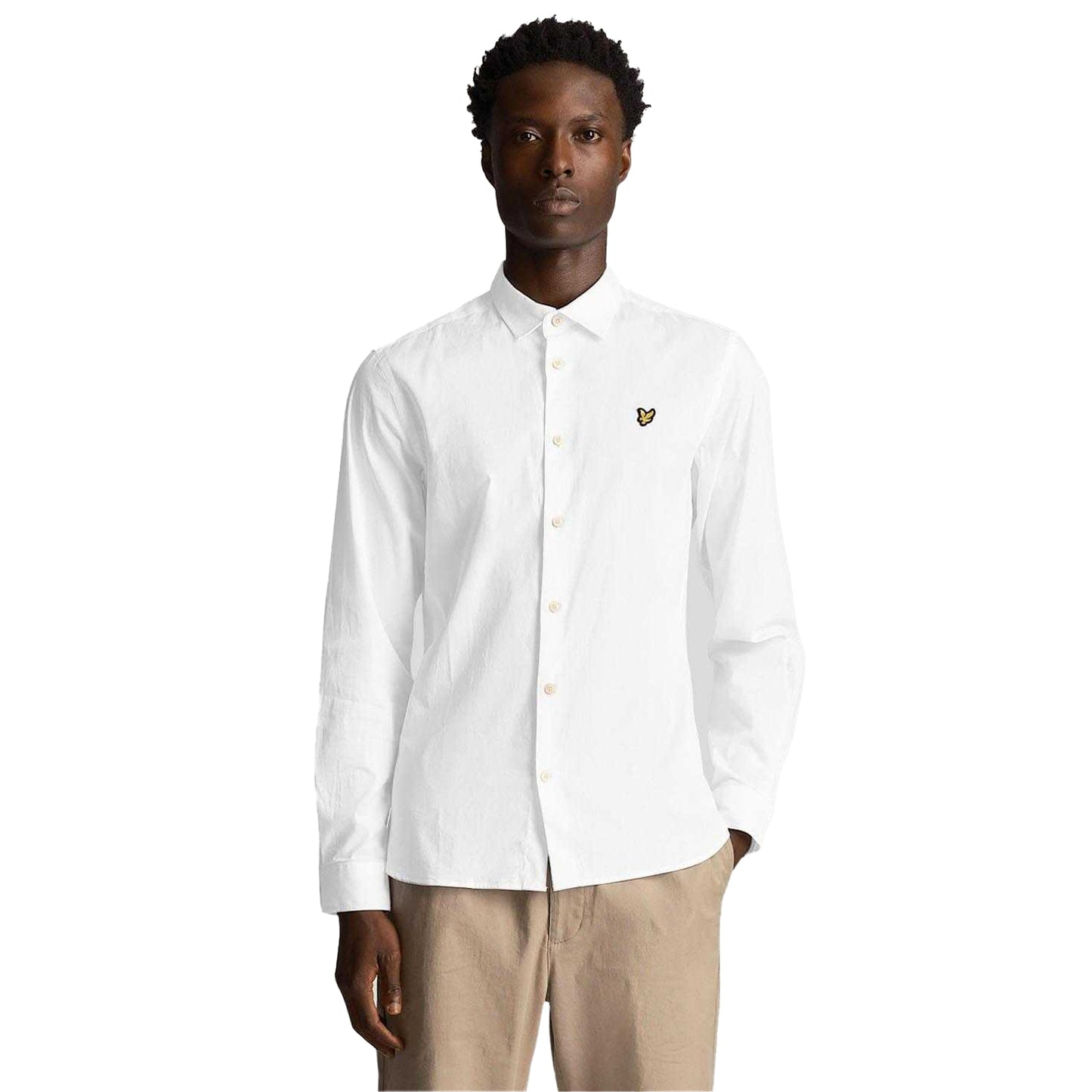 White - Side - Lyle & Scott Mens Poplin Button-Down Shirt