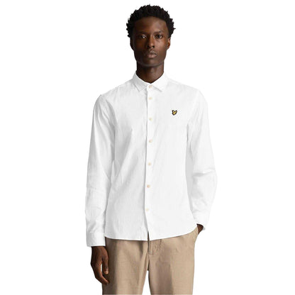 White - Side - Lyle & Scott Mens Poplin Button-Down Shirt