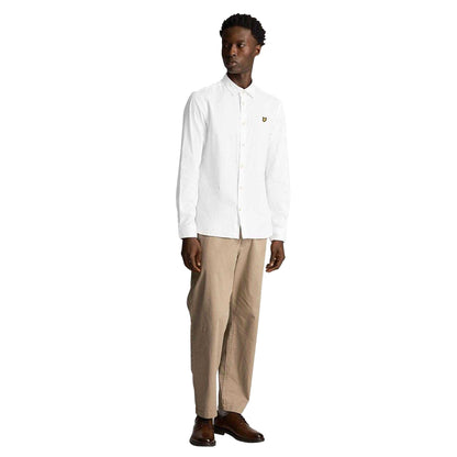 White - Lifestyle - Lyle & Scott Mens Poplin Button-Down Shirt