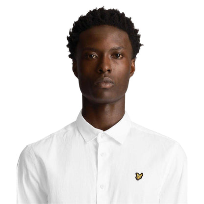 White - Pack Shot - Lyle & Scott Mens Poplin Button-Down Shirt