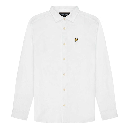 White - Front - Lyle & Scott Mens Poplin Button-Down Shirt