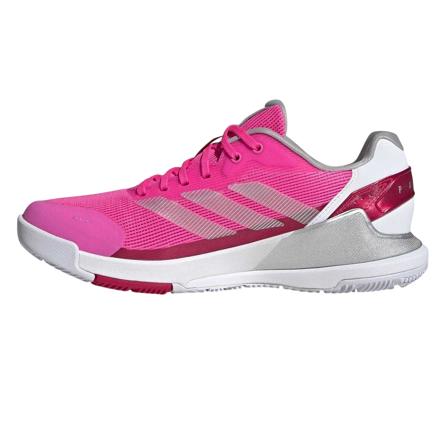 Pink-Silver - Side - Adidas Womens-Ladies Lightweight Tennis Padel Shoes