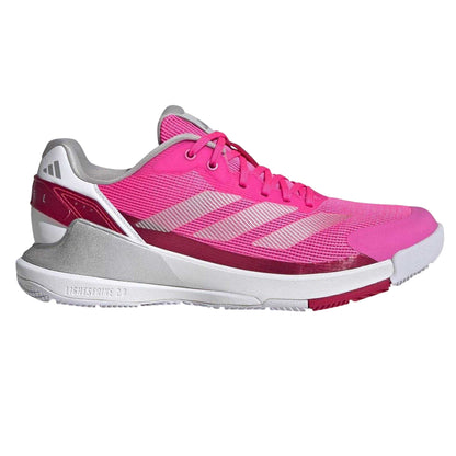 Pink-Silver - Front - Adidas Womens-Ladies Lightweight Tennis Padel Shoes