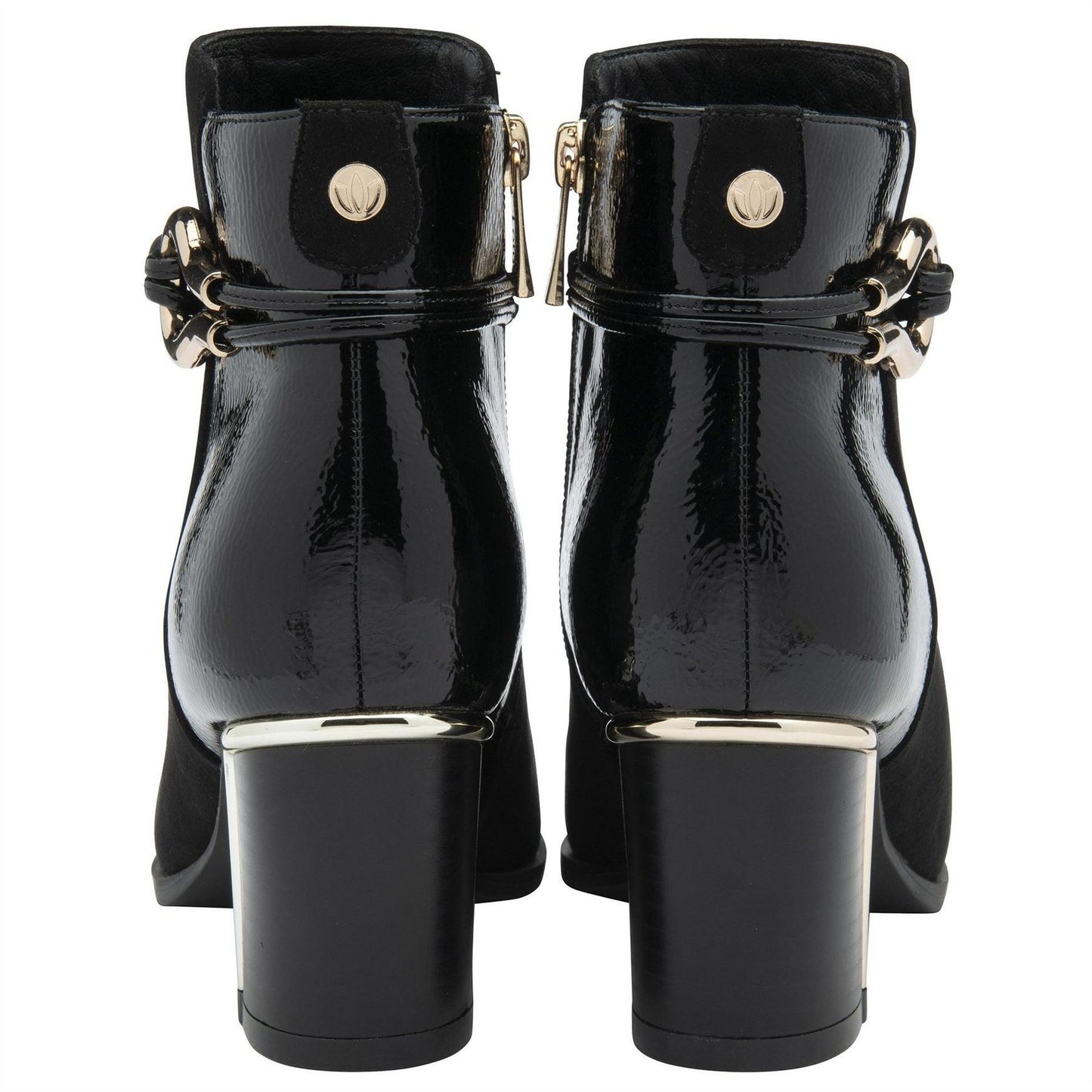Black - Back - Lotus Shoes Womens-Ladies Ebony Textile Ankle Boots