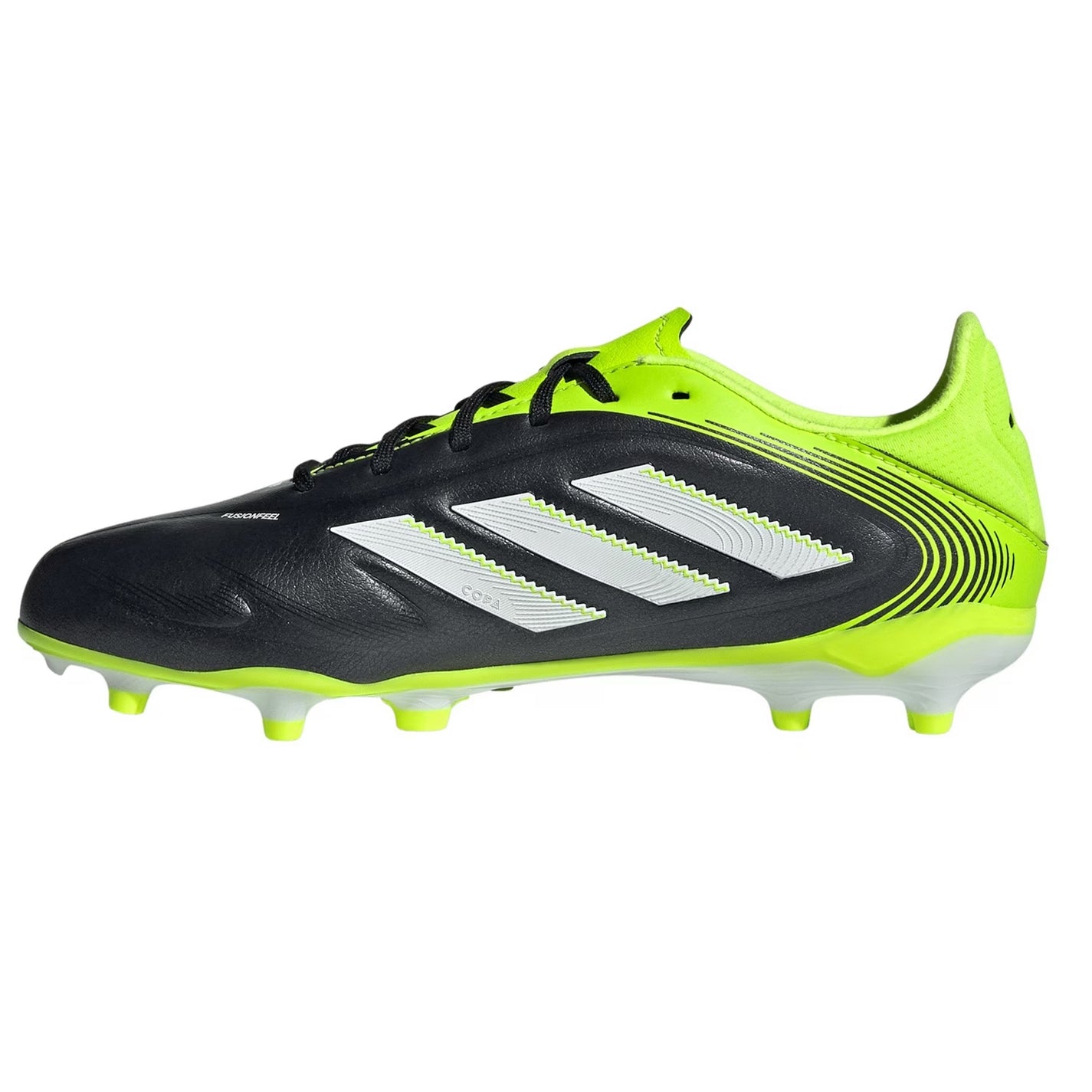 Black-Lemon - Side - Adidas Childrens-Kids Copa Pure 3 League Firm Ground Football Boots