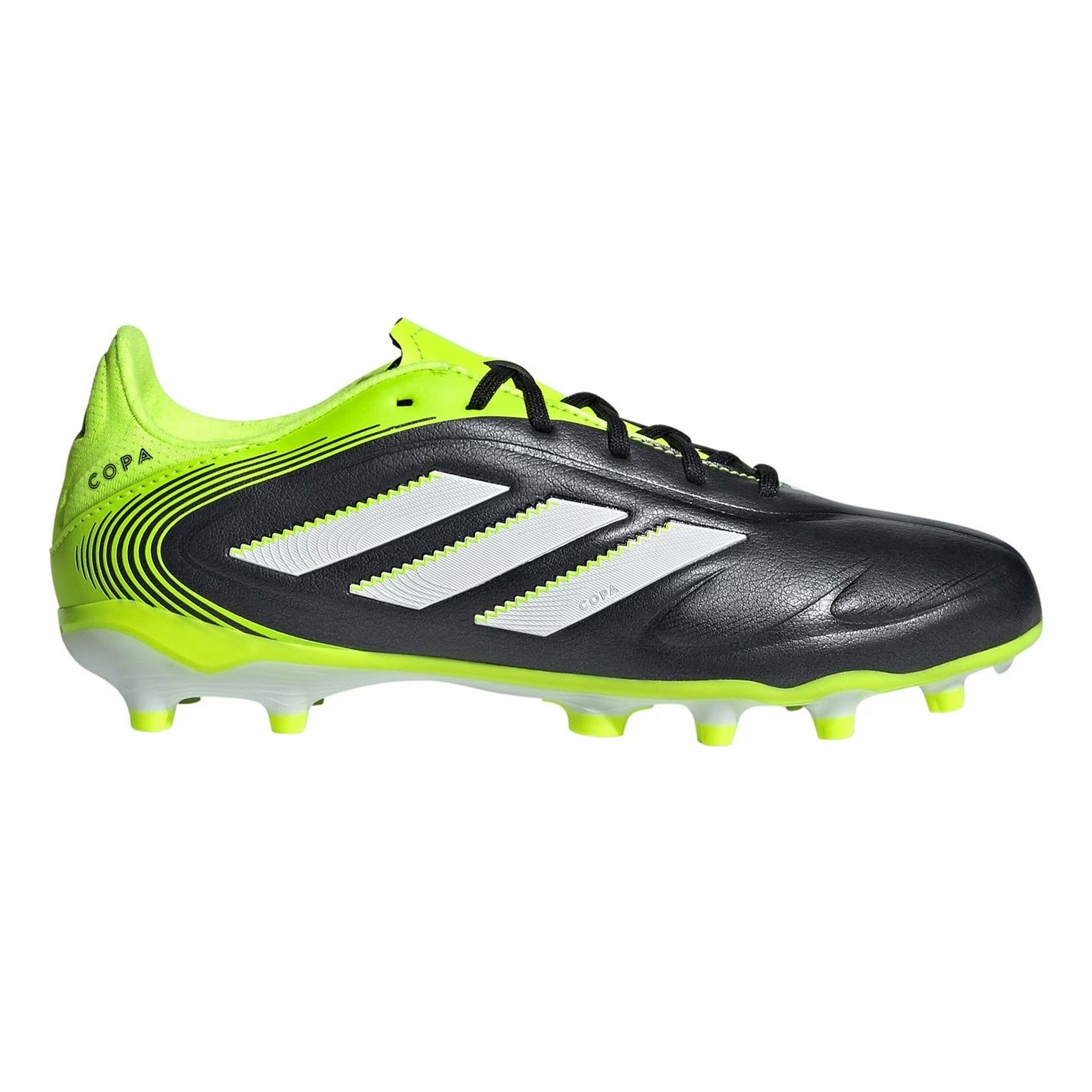 Black-Lemon - Front - Adidas Childrens-Kids Copa Pure 3 League Firm Ground Football Boots