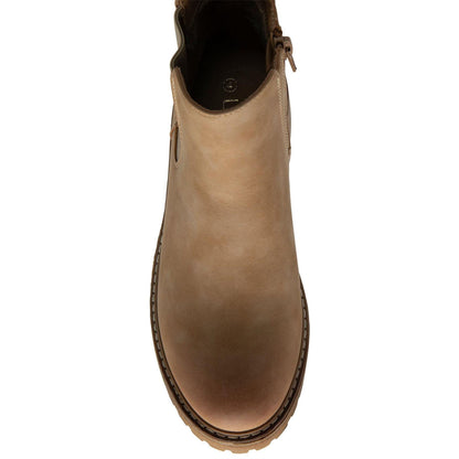 Taupe - Lifestyle - Lotus Shoes Womens-Ladies Lottie Block Heel Chelsea Boots