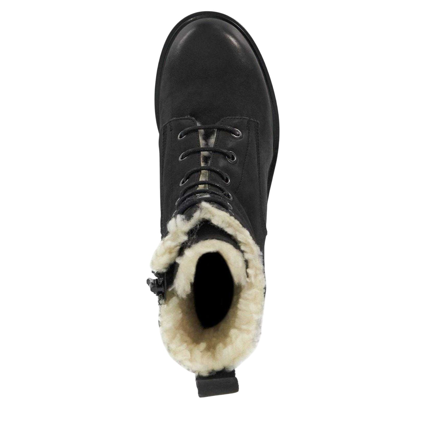 Black - Side - Dune London Womens-Ladies Leather Block Heel Combat Boots