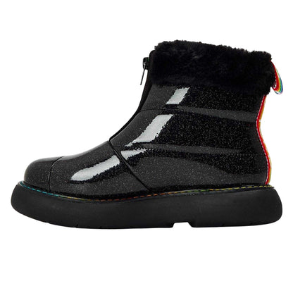 Black - Back - Toms Womens-Ladies Puffy Ankle Boots