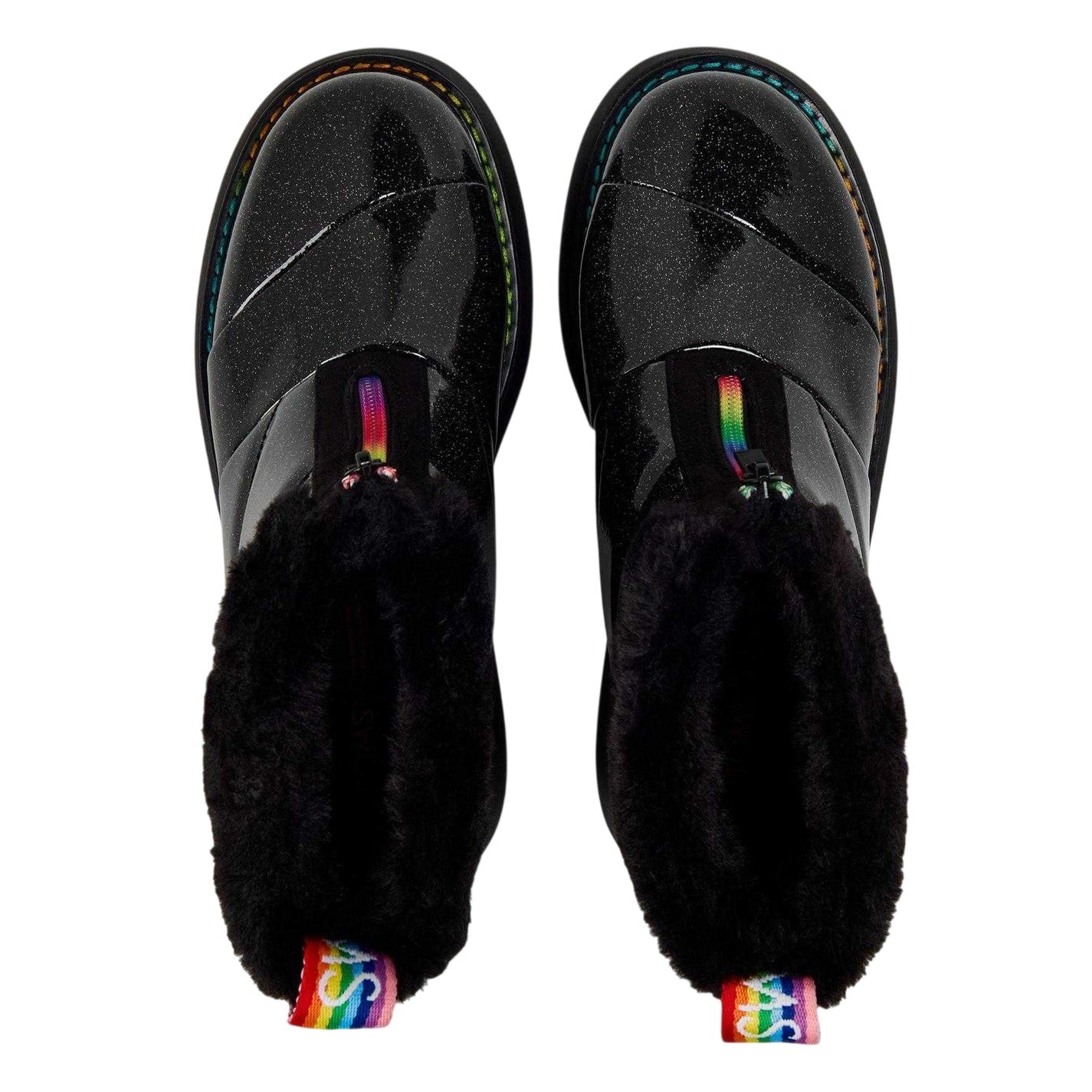 Black - Side - Toms Womens-Ladies Puffy Ankle Boots