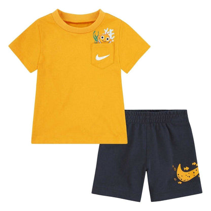 Gridiron - Front - Nike Baby Reef Crew Neck T-Shirt & Shorts Set