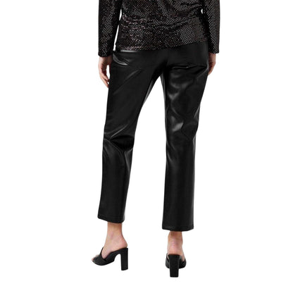 Black - Back - Biba Womens-Ladies PU Straight Leg Trousers