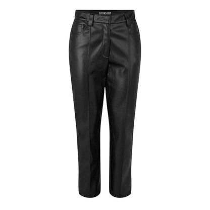 Black - Front - Biba Womens-Ladies PU Straight Leg Trousers