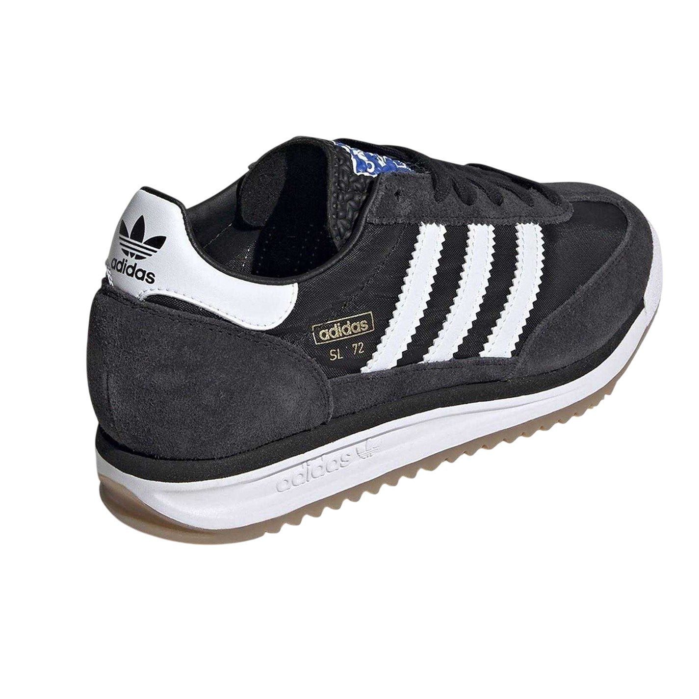 Black-White - Back - Adidas Childrens-Kids Sl72 Stripes Suede Trainers