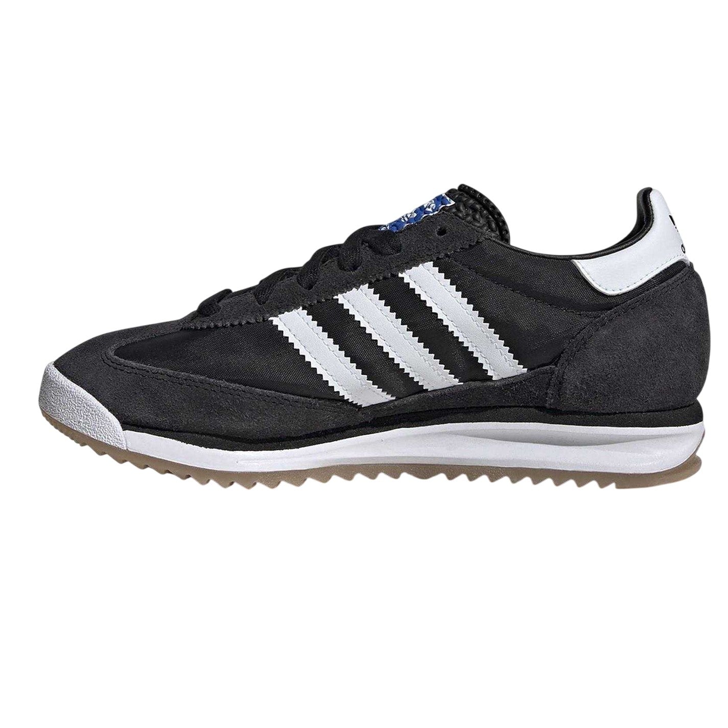 Black-White - Side - Adidas Childrens-Kids Sl72 Stripes Suede Trainers