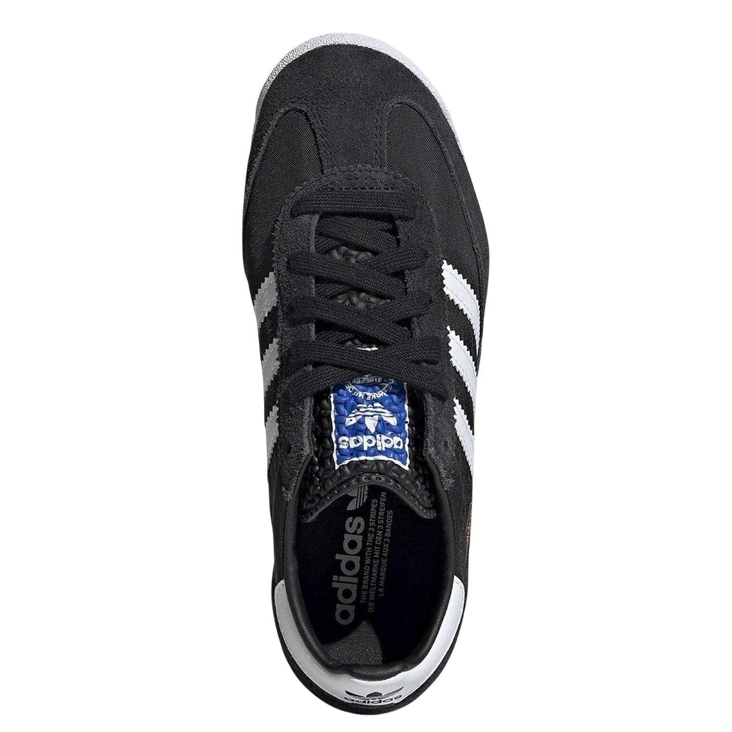 Black-White - Lifestyle - Adidas Childrens-Kids Sl72 Stripes Suede Trainers