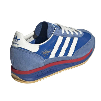 Blue-White - Back - Adidas Childrens-Kids Sl72 Stripes Suede Trainers