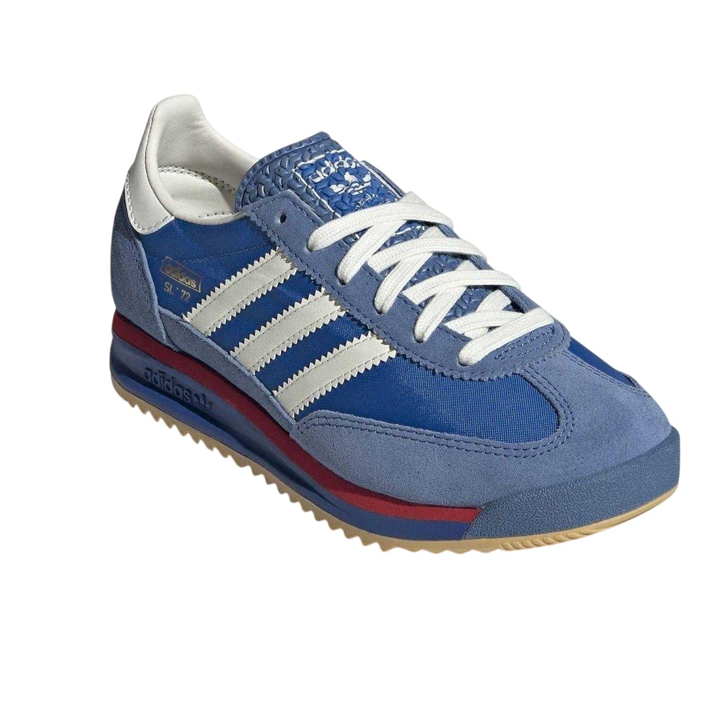Blue-White - Side - Adidas Childrens-Kids Sl72 Stripes Suede Trainers