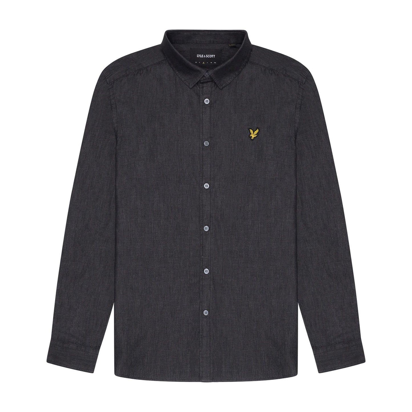 Black - Front - Lyle & Scott Mens Denim Button-Down Shirt