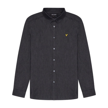 Black - Front - Lyle & Scott Mens Denim Button-Down Shirt