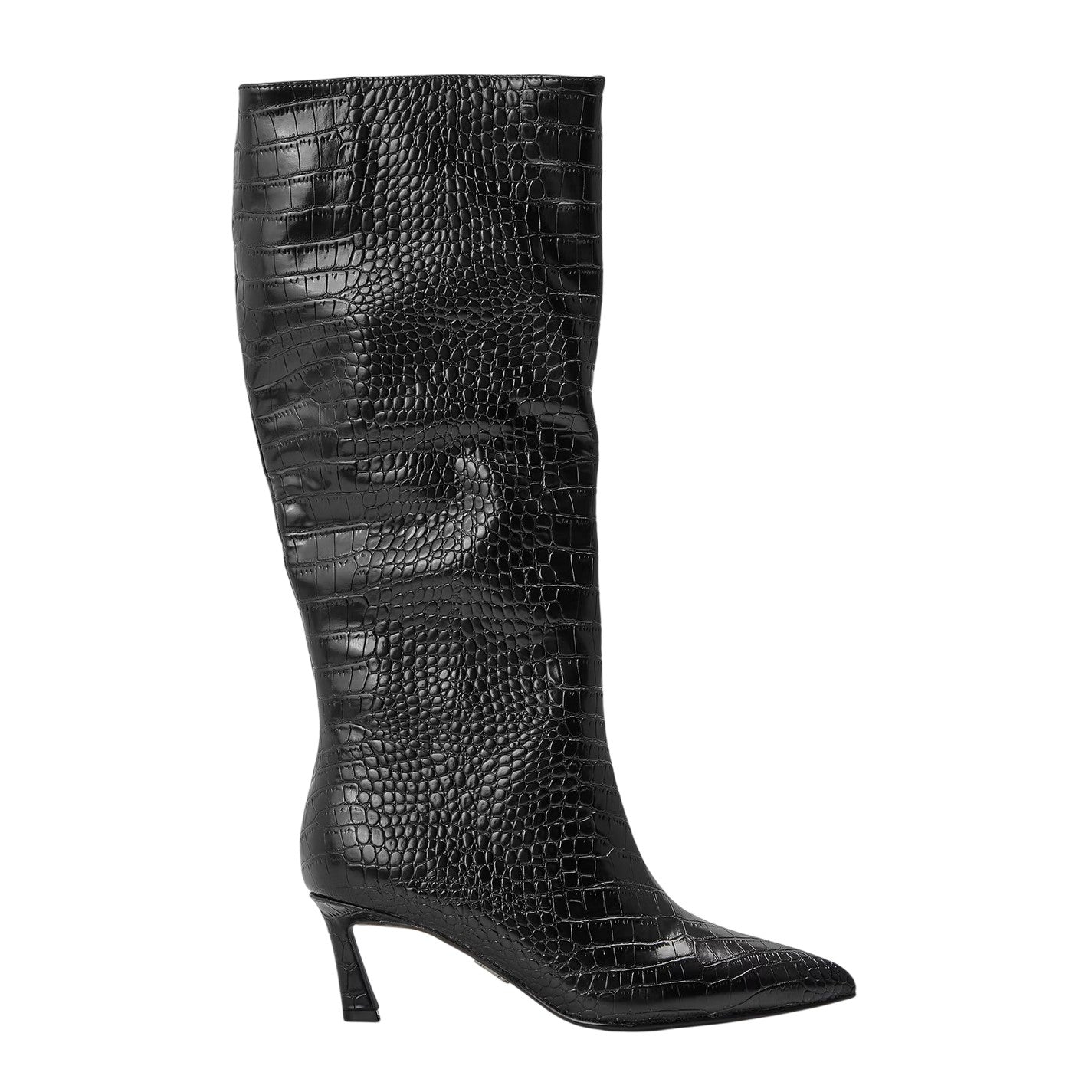 Black - Front - Steve Madden Womens-Ladies Lavan Leather Flare Heel Knee-High Boots