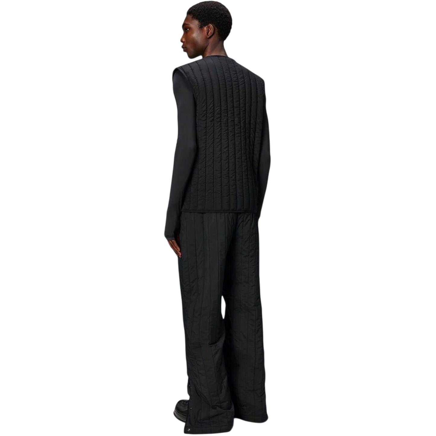 Black - Back - Rains Mens Banja Liner Quilted Gilet