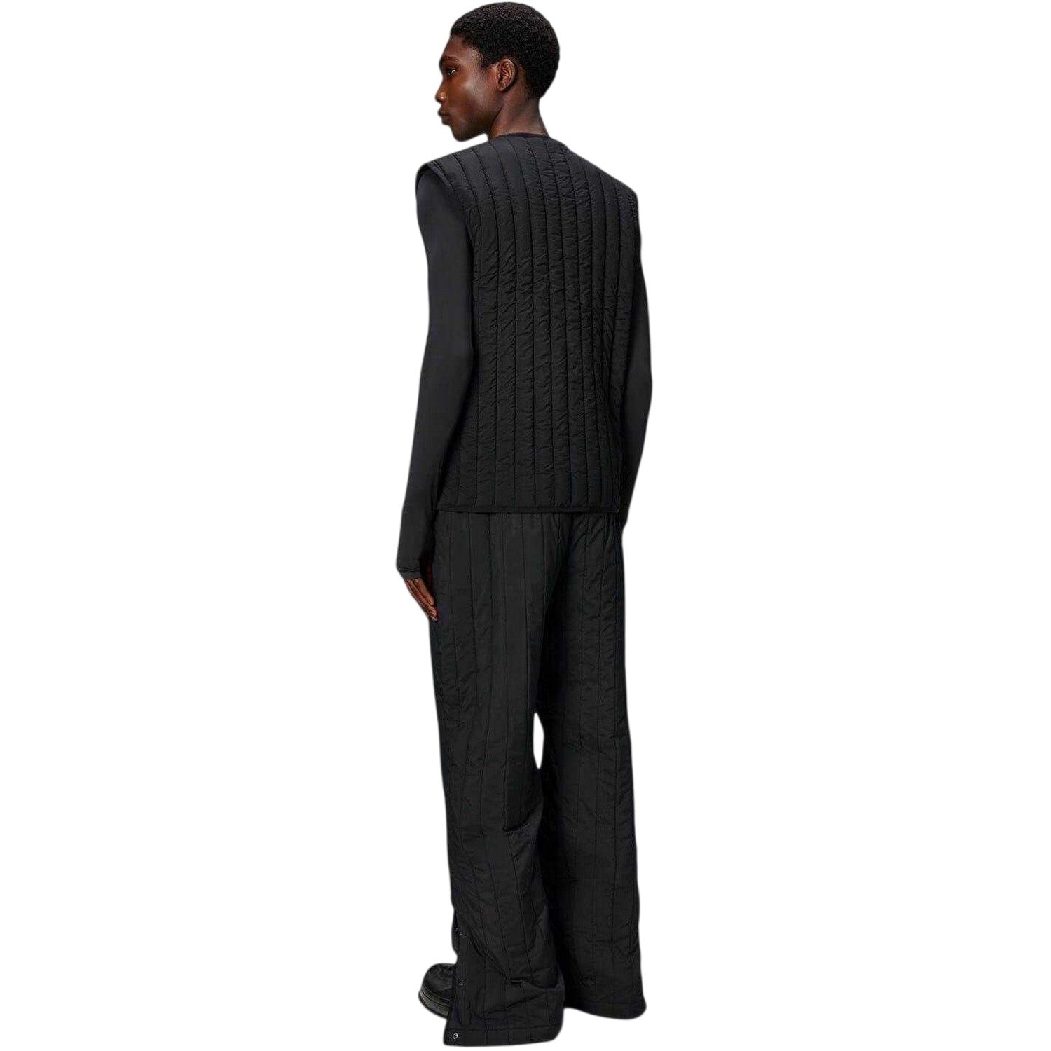 Black - Back - Rains Mens Banja Liner Quilted Gilet