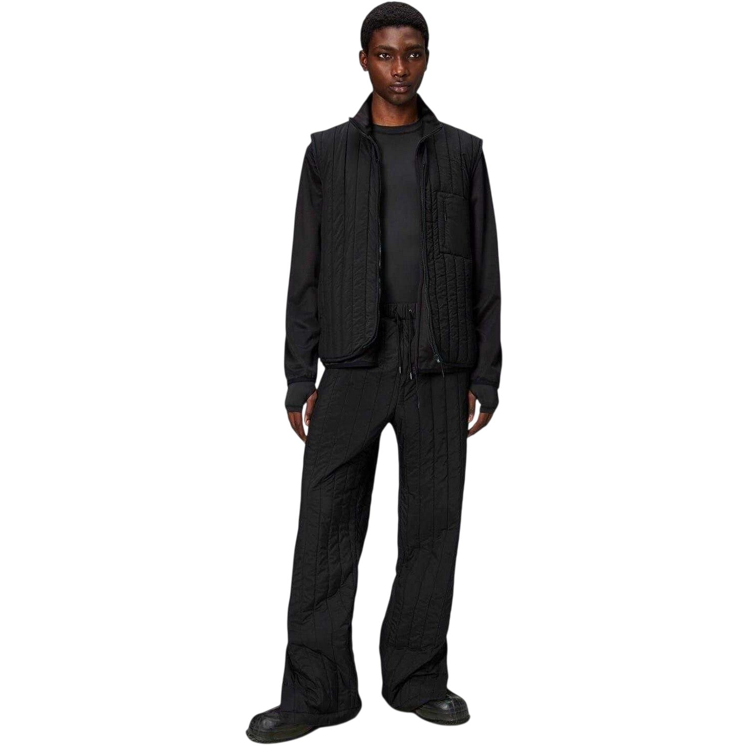 Black - Side - Rains Mens Banja Liner Quilted Gilet