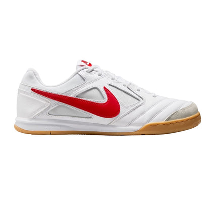 White-Red - Front - Nike Mens Gato Classic Leather Indoor Football Shoes