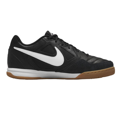 Black-White - Front - Nike Mens Gato Classic Leather Indoor Football Shoes