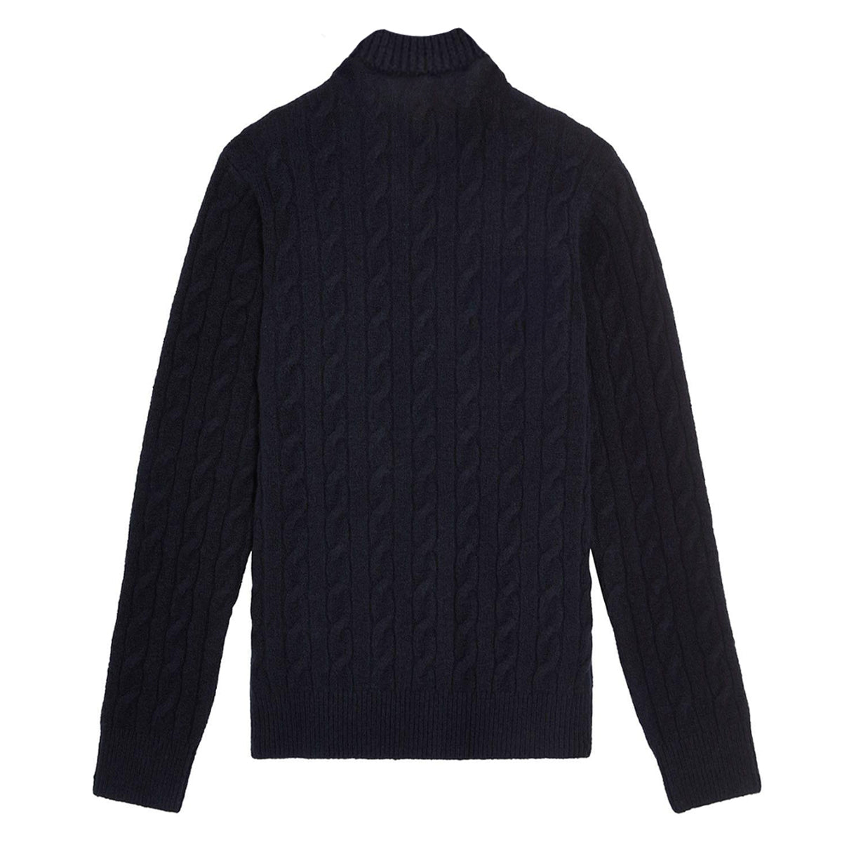 Navy - Back - Lyle & Scott Childrens-Kids Cable Knit Crew Neck Sweatshirt