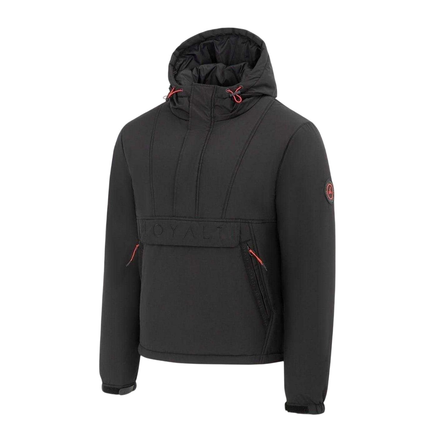 Black - Side - Loyalti Mens Vision Half Zip Bomber Jacket