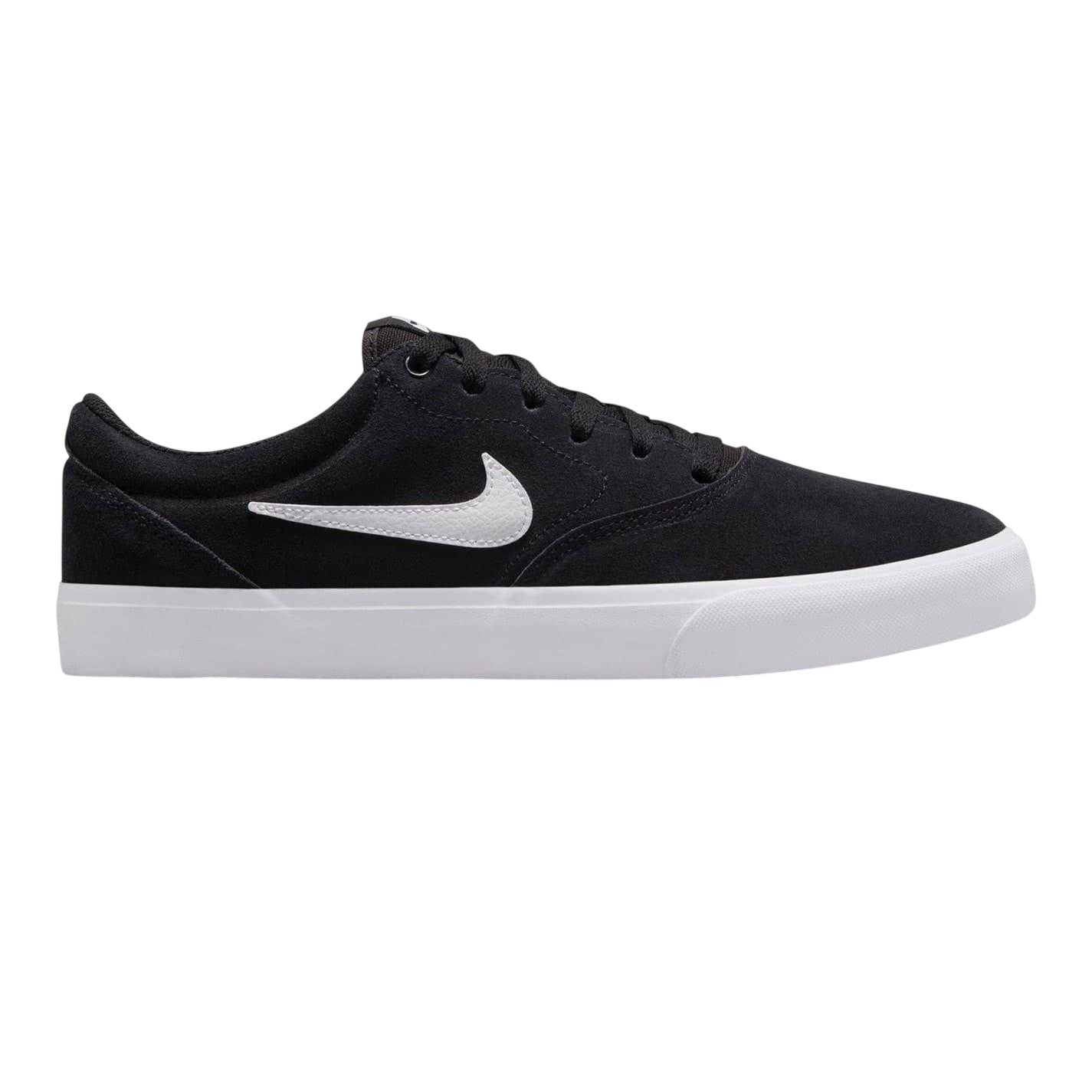 Black-White - Front - Nike Mens Charge Suede Low Cut Shoes