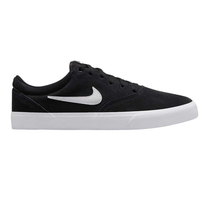 Black-White - Front - Nike Mens Charge Suede Low Cut Shoes