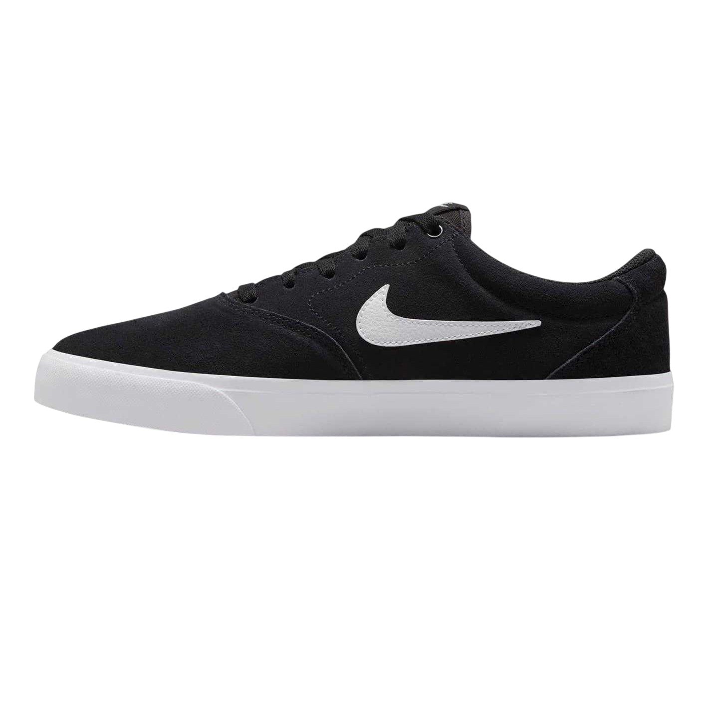 Black-White - Side - Nike Mens Charge Suede Low Cut Shoes