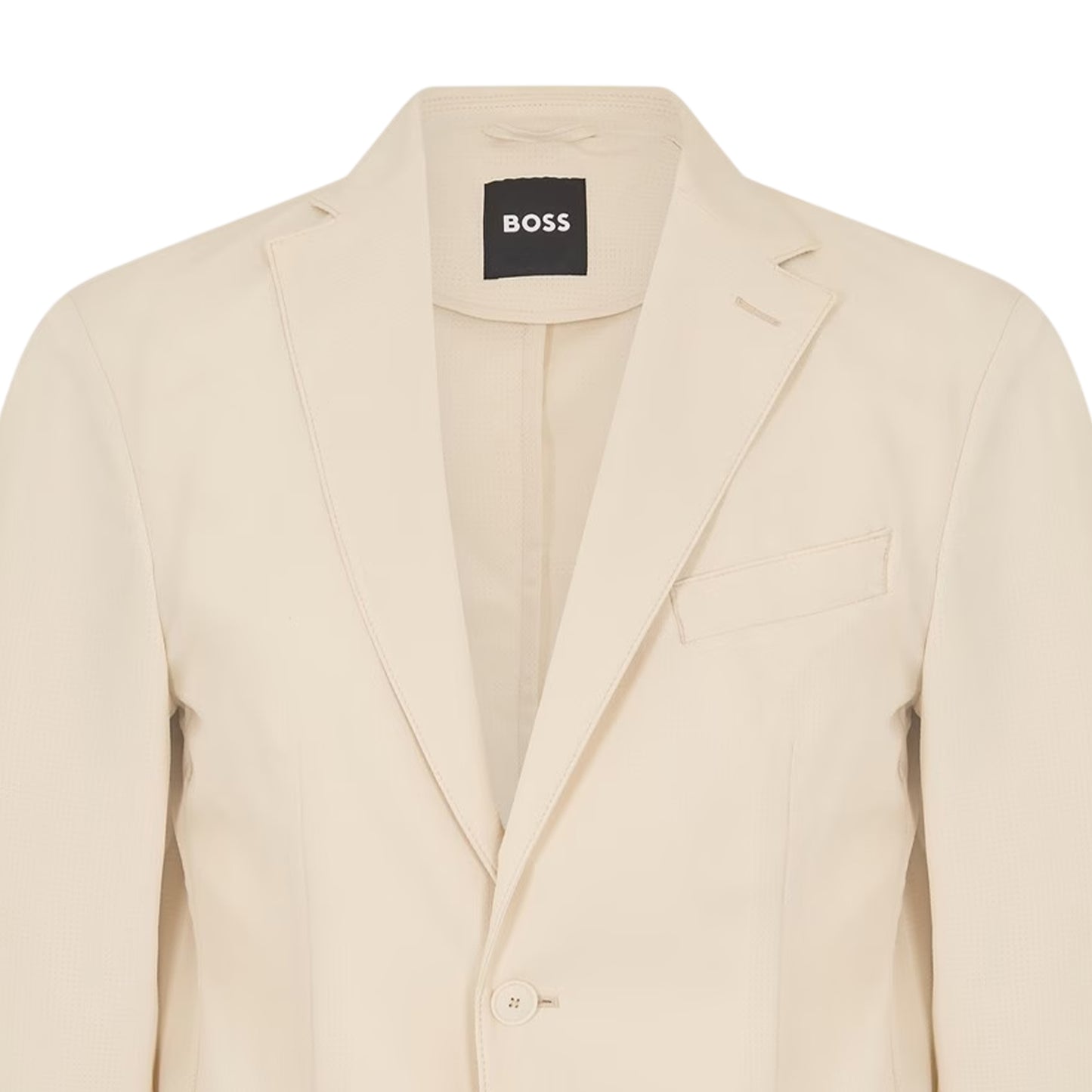 White - Side - Boss Mens Hanry Notch Neck Blazer