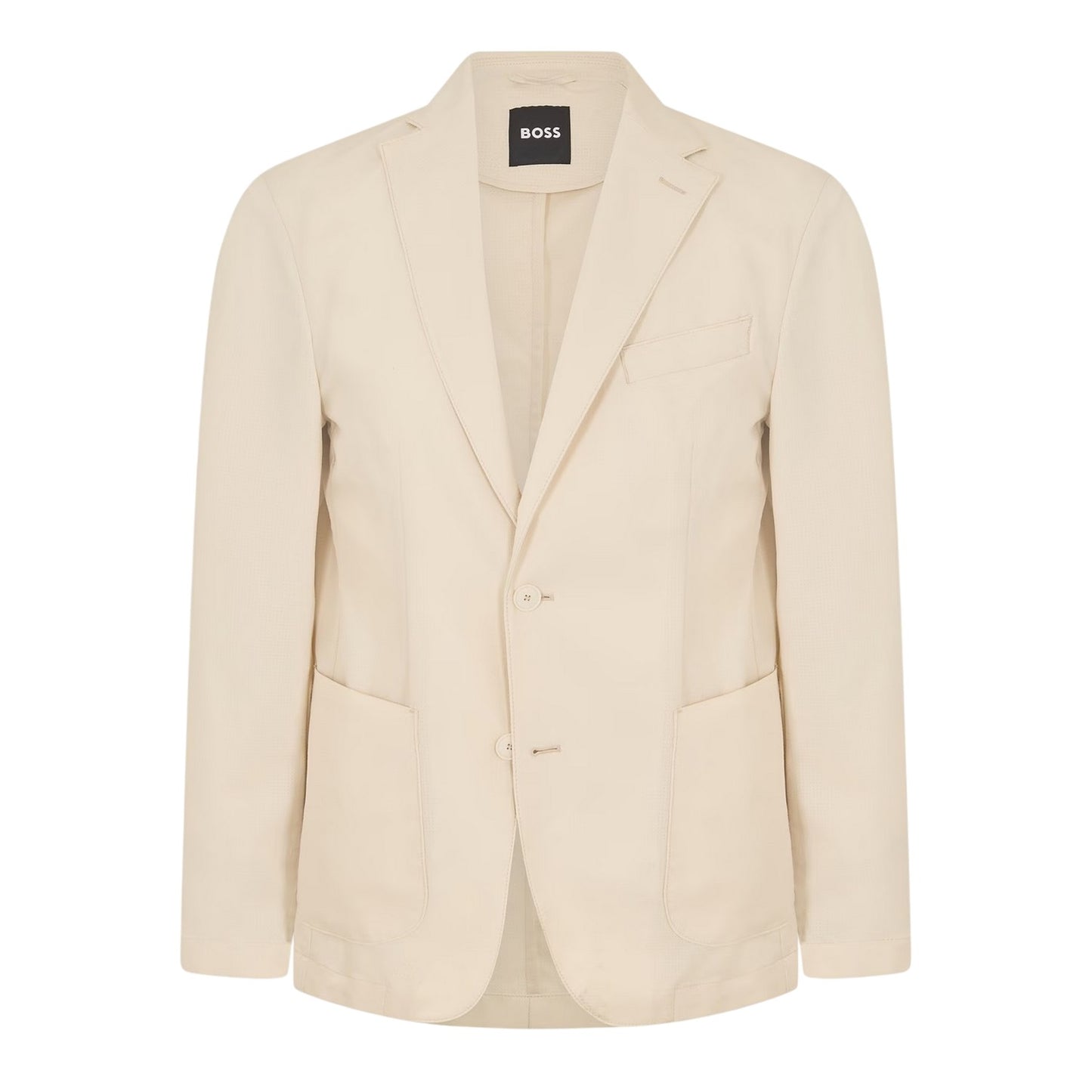 White - Front - Boss Mens Hanry Notch Neck Blazer