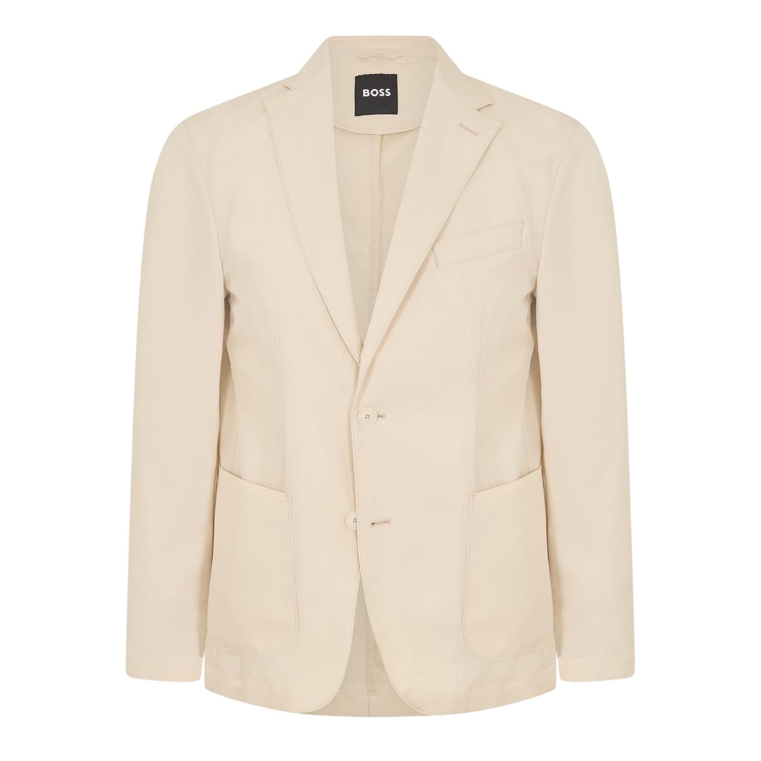 White - Front - Boss Mens Hanry Notch Neck Blazer